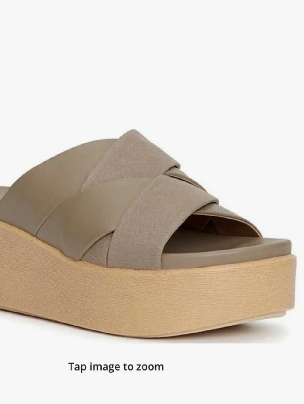 Lucky Brand Platform Slide Sandals in Dome Taupe